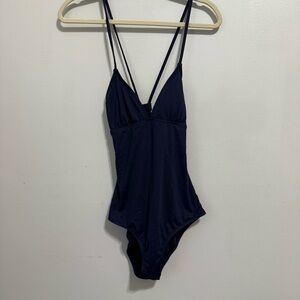 Athleta Navy Blue Strappy Back One Piece Swimsuit Size XS